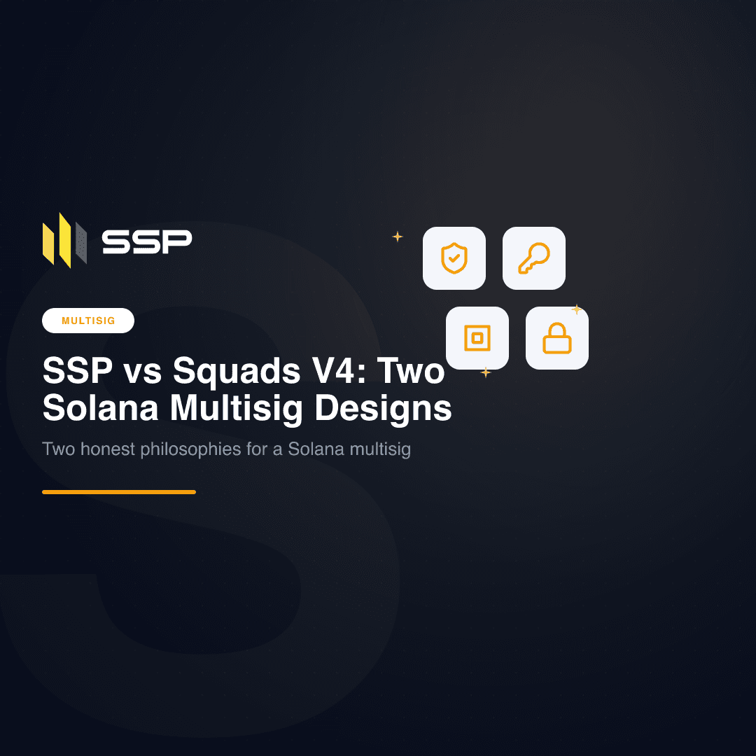 SSP and Squads V4 Solana multisig design comparison