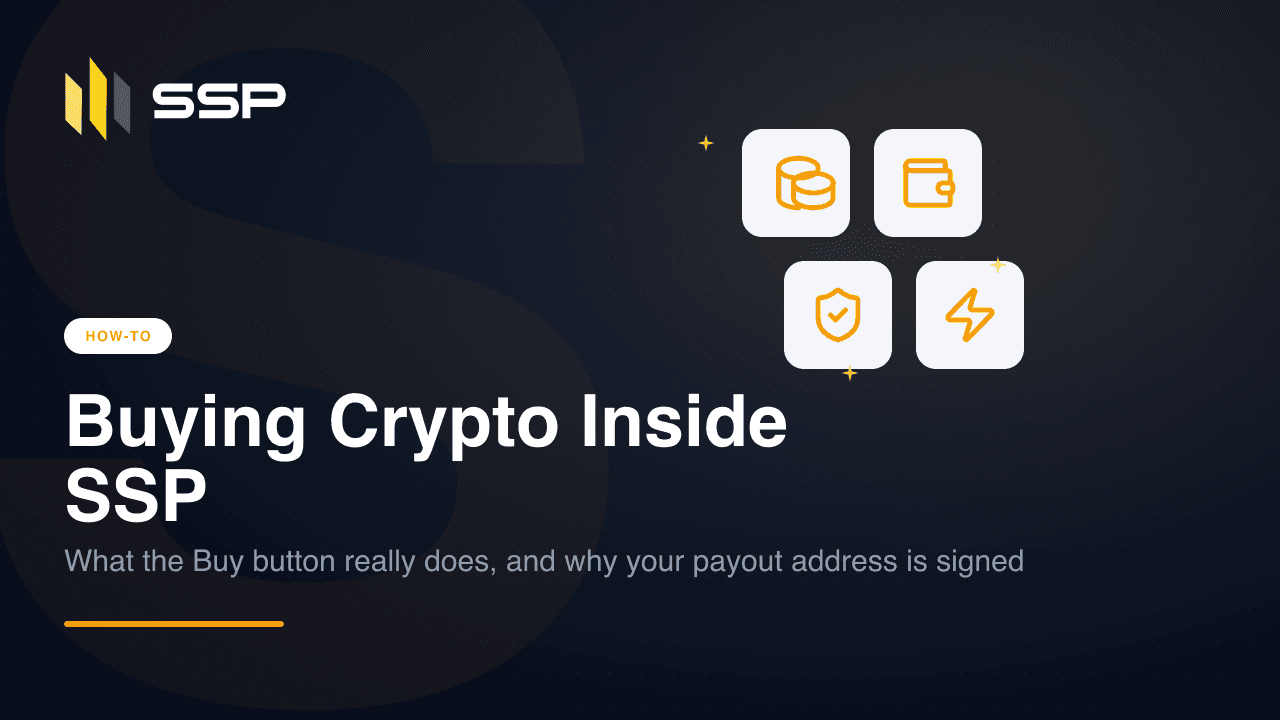 SSP Academy cover: buying crypto inside SSP and how the aggregator engine works