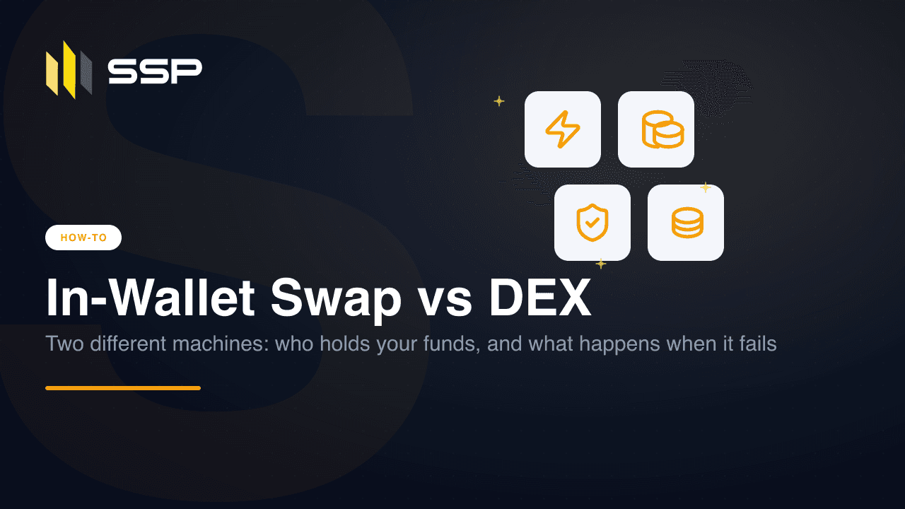 SSP Academy cover: comparing SSP's in-wallet swap with a DEX swap