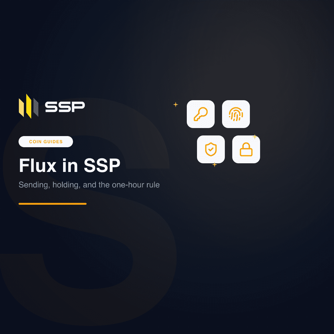 SSP Academy square cover: the Flux coin guide for SSP Wallet