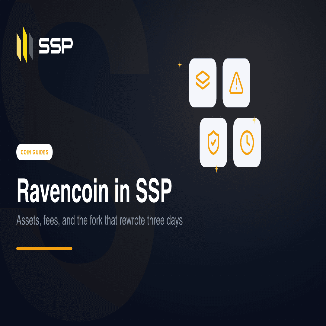 SSP Academy square cover: the Ravencoin coin guide for SSP Wallet