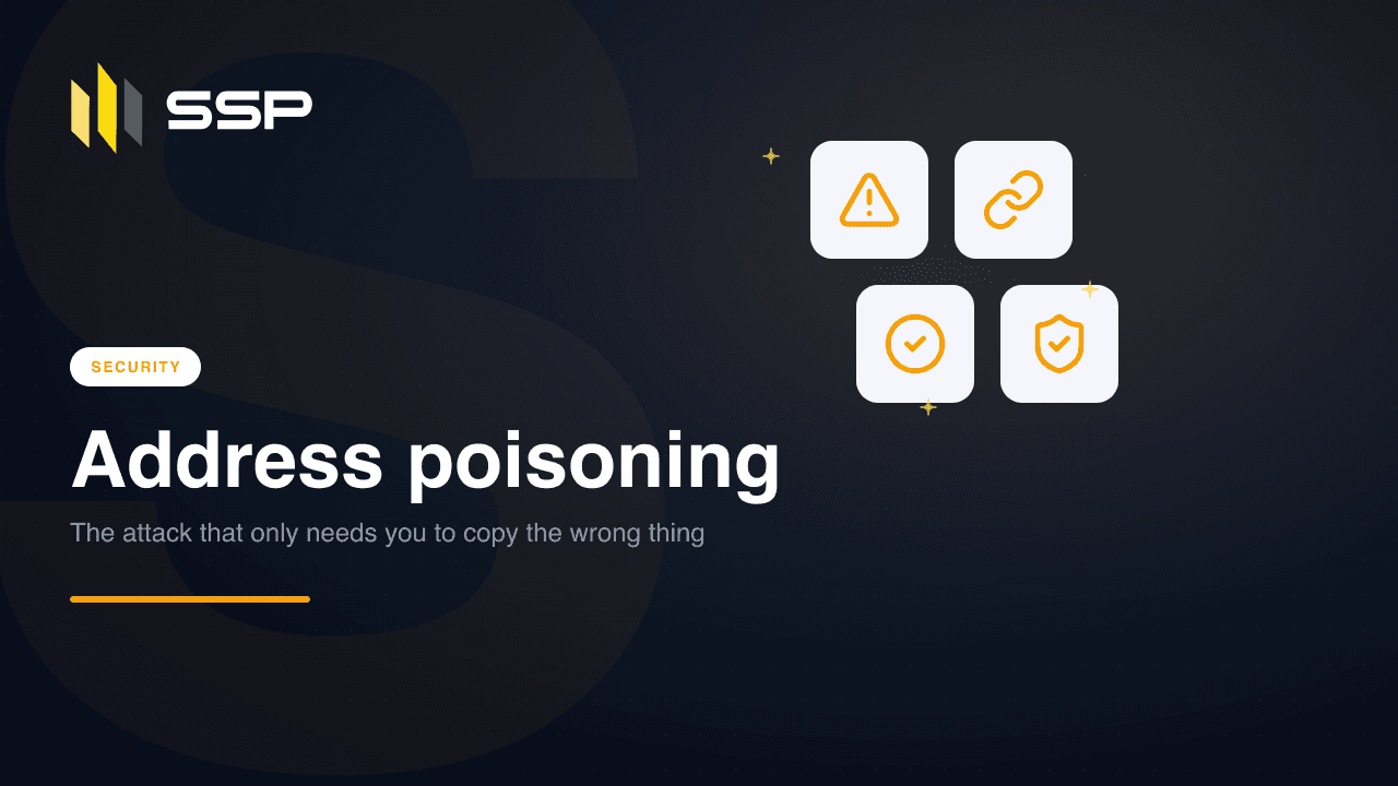 SSP Academy cover: address poisoning and lookalike crypto addresses
