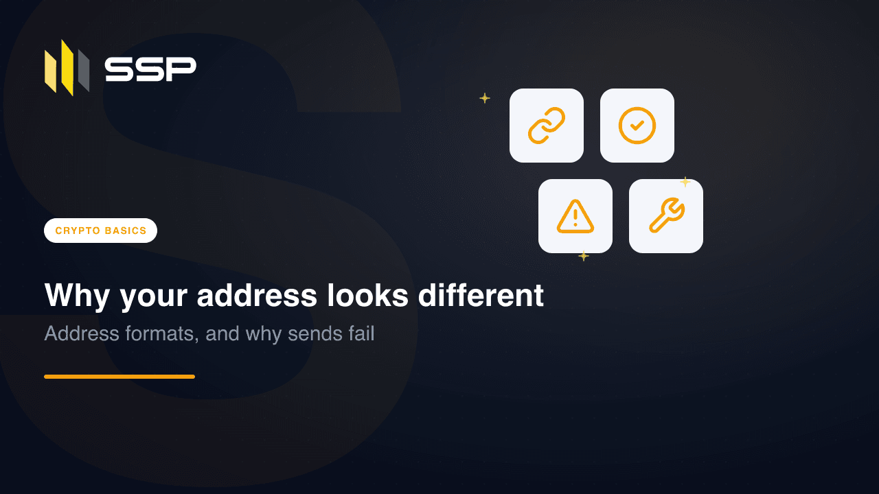 SSP Academy cover: crypto address formats and failed sends