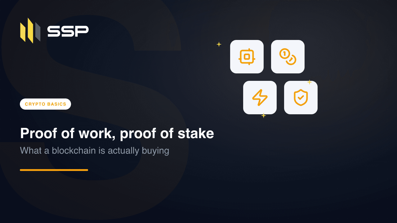 SSP Academy cover: proof of work versus proof of stake