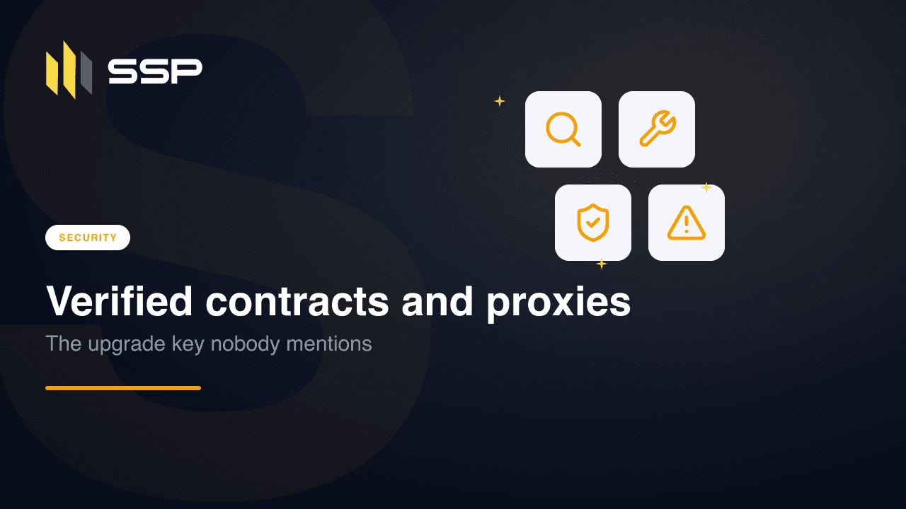SSP Academy cover: verified smart contracts, proxies and upgrade keys